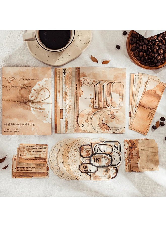 MAXLEAF 115 Pieces Coffee Drink Scrapbook Supplies Pack, Vintage Decorative Craft Paper Aesthetic Vinyl Stickers Ephemera for Bullet Junk Journal Planner Album Decoupage Collage - Image 3