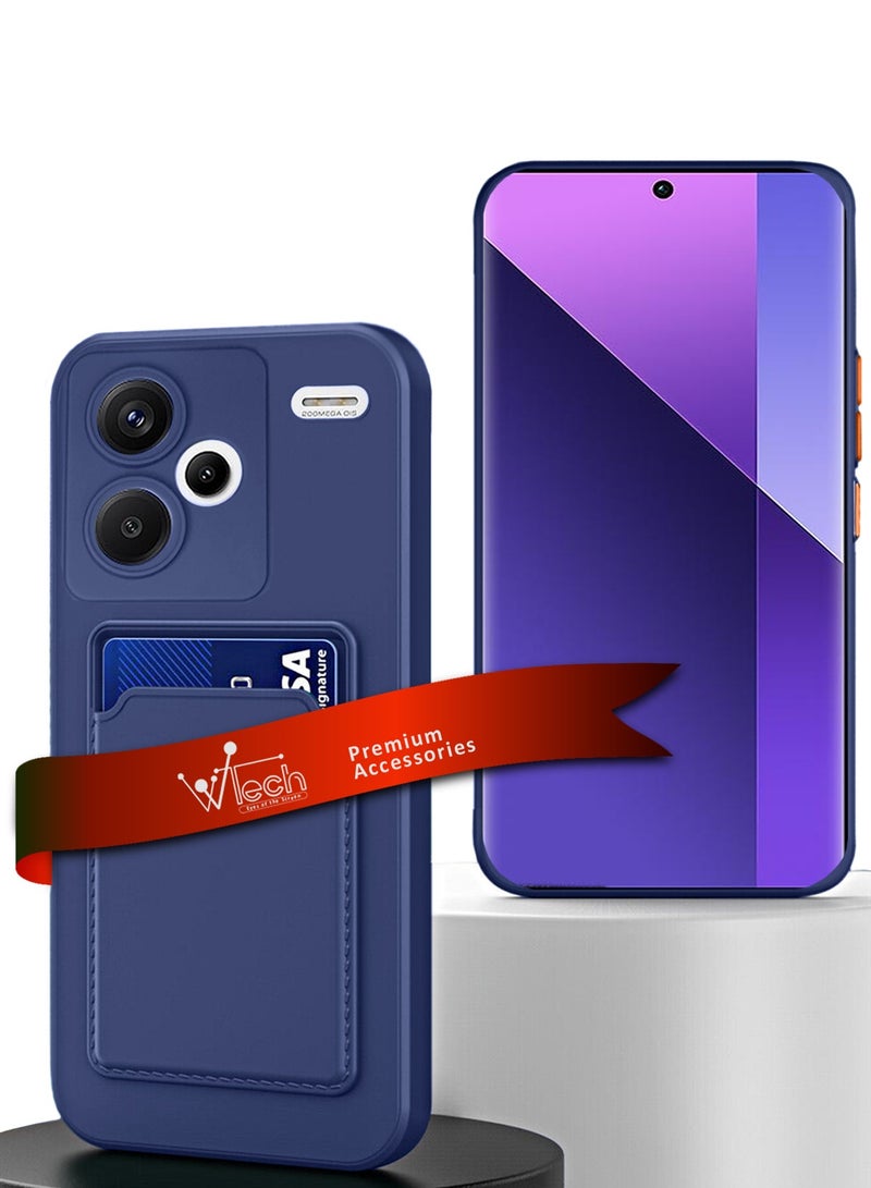 Wtech Silicone TPU With Card Holder Case Cover For Xiaomi Redmi Note 13 Pro+ / Xiaomi Redmi Note 13 Pro Plus 5G 2023 Navy Blue  - Image 1