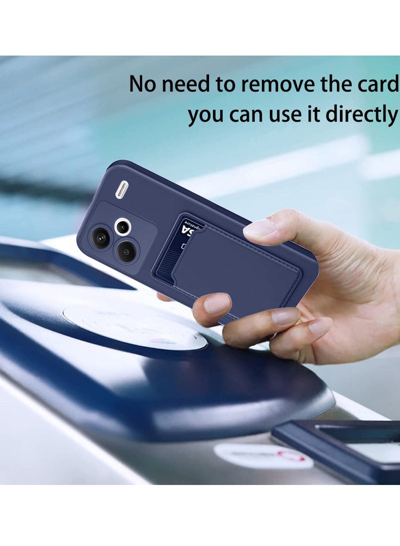 Wtech Silicone TPU With Card Holder Case Cover For Xiaomi Redmi Note 13 Pro+ / Xiaomi Redmi Note 13 Pro Plus 5G 2023 Navy Blue  - Image 3