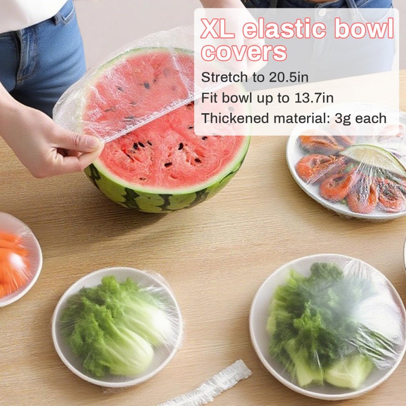 MAQIHAN 200 Bowl Covers Bread Proofing - Extra Large Plastic Wrap for Food Sourdough Bread Baking Rising Elastic Reusable Plate Covers Outdoor Food Fresh Keeping Bags Shower Cap Hair Deep Conditioning - Image 3