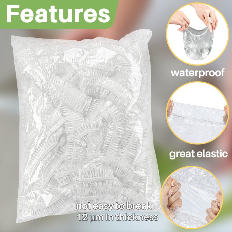 MAQIHAN 200 Bowl Covers Bread Proofing - Extra Large Plastic Wrap for Food Sourdough Bread Baking Rising Elastic Reusable Plate Covers Outdoor Food Fresh Keeping Bags Shower Cap Hair Deep Conditioning - Image 4