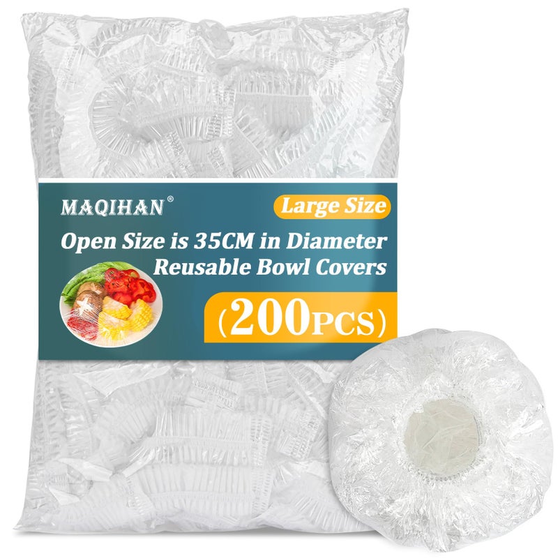 MAQIHAN 200 Bowl Covers Bread Proofing - Extra Large Plastic Wrap for Food Sourdough Bread Baking Rising Elastic Reusable Plate Covers Outdoor Food Fresh Keeping Bags Shower Cap Hair Deep Conditioning - Image 1