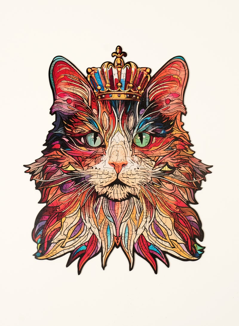 Robotime Rowood Cat King Wooden Jigsaw Puzzle Premium Building Kits for Adults & Teens - Decorative Home Décor, Ramadan & Holiday Gift (Eid and Birthday) for Puzzle Enthusiasts, Stress Relief STEM Project - Image 1