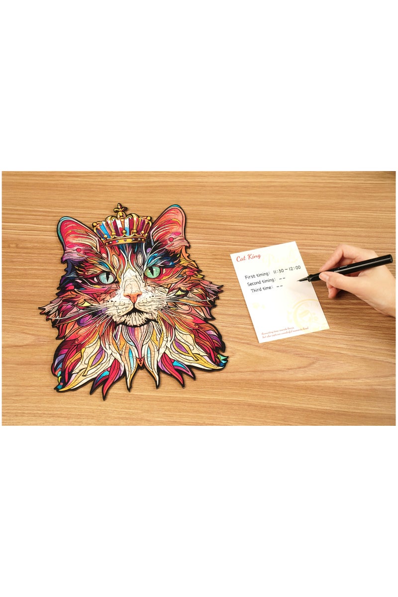 Robotime Rowood Cat King Wooden Jigsaw Puzzle Premium Building Kits for Adults & Teens - Decorative Home Décor, Ramadan & Holiday Gift (Eid and Birthday) for Puzzle Enthusiasts, Stress Relief STEM Project - Image 3