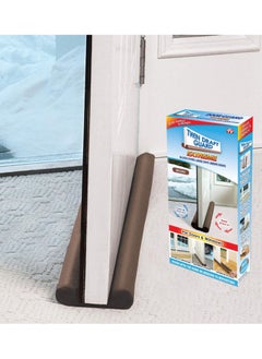 Twin Draft Guard - Under Door Draft Stopper, Door Noise Stopper - Window and Door Draft Guard, Double Sided Draft Guard (Brown)