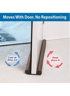 Twin Draft Guard Twin Draft Guard - Under Door Draft Stopper, Door Noise Stopper - Window and Door Draft Guard, Double Sided Draft Guard (Brown)  - Image 2