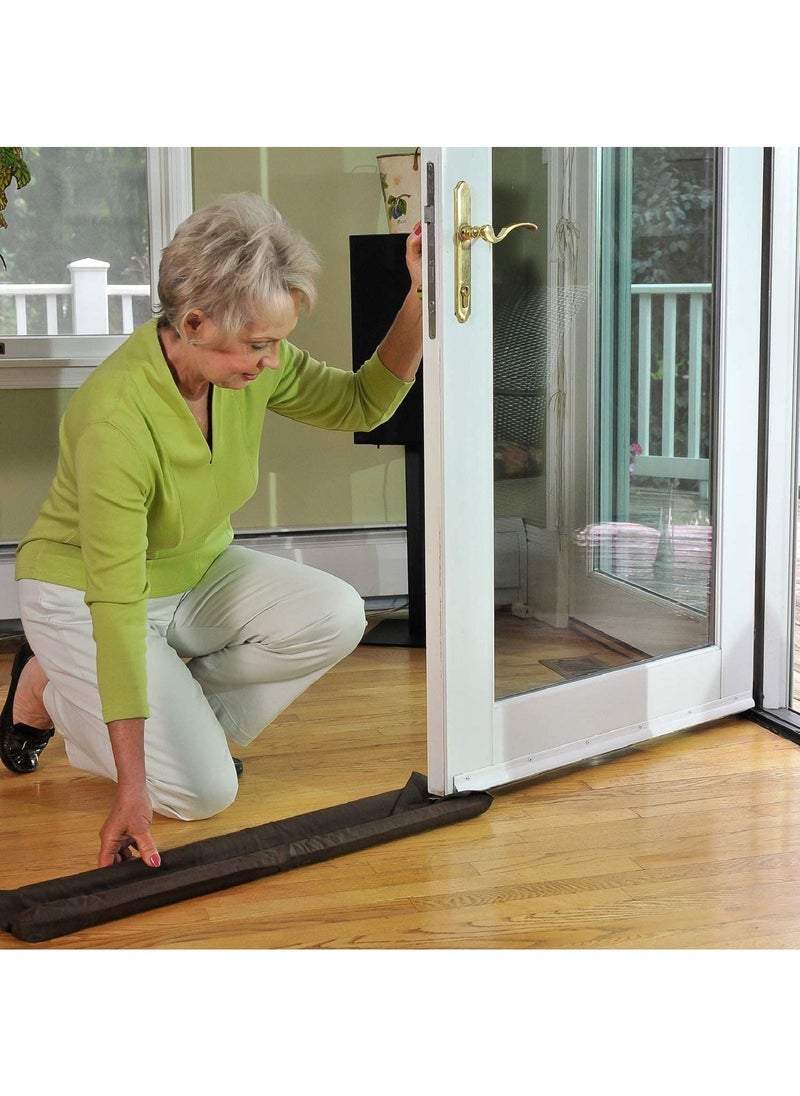 Twin Draft Guard - Twin Draft Guard - Under Door Draft Stopper, Door Noise Stopper - Window and Door Draft Guard, Double Sided Draft Guard (Brown) - Image 1