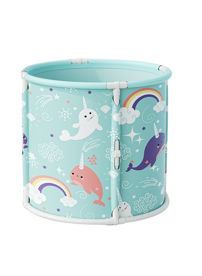 دلو حمام للأطفال منزلي قابل للطي، بدون تركيب، دلو حمام للأطفال، حوض استحمام للأطفال الصغار، حوض استحمام - Image 1