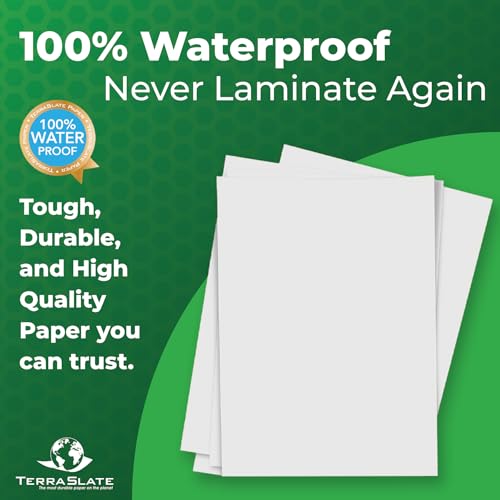 TerraSlate Printable Waterproof Paper for Laser Printer, 10 MIL 8.5" x 14", 100 Sheets, Matte White Printer Paper I Rip-Resistant, Weather/Rain Proof Copy Paper - Image 4