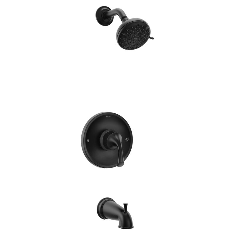 Moen Idora Matte Black Posi-Temp Tub and Shower with Valve Included, 82115BL - Image 2