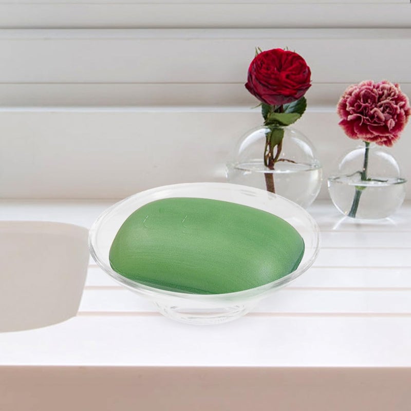 2Pcs Clear Glass Soap Dish With Non Slip Bottom For Bathroom Sink And Shower - Image 5