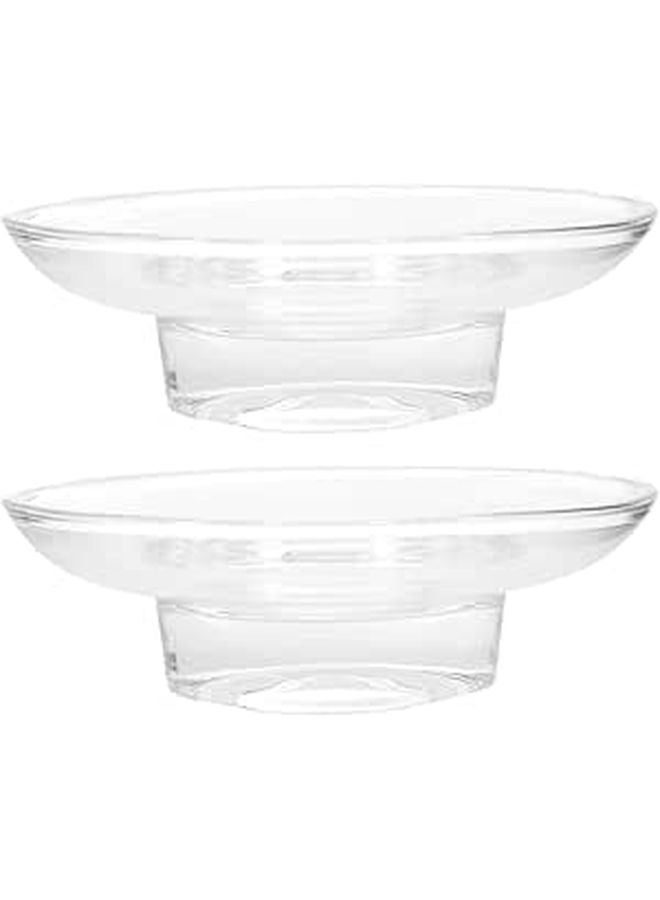 2Pcs Clear Glass Soap Dish With Non Slip Bottom For Bathroom Sink And Shower - Image 1
