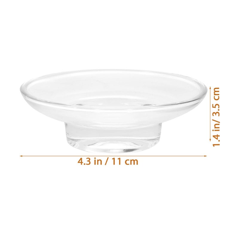 2Pcs Clear Glass Soap Dish With Non Slip Bottom For Bathroom Sink And Shower - Image 3