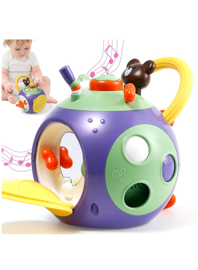 SYOSI Musical Sensory Toys for Toddlers 1-3, Baby Toys Activity Learning Cube Toys for 6 to 12 Months Baby Toys for Boy Girl Birthday Gift Purple - Image 1