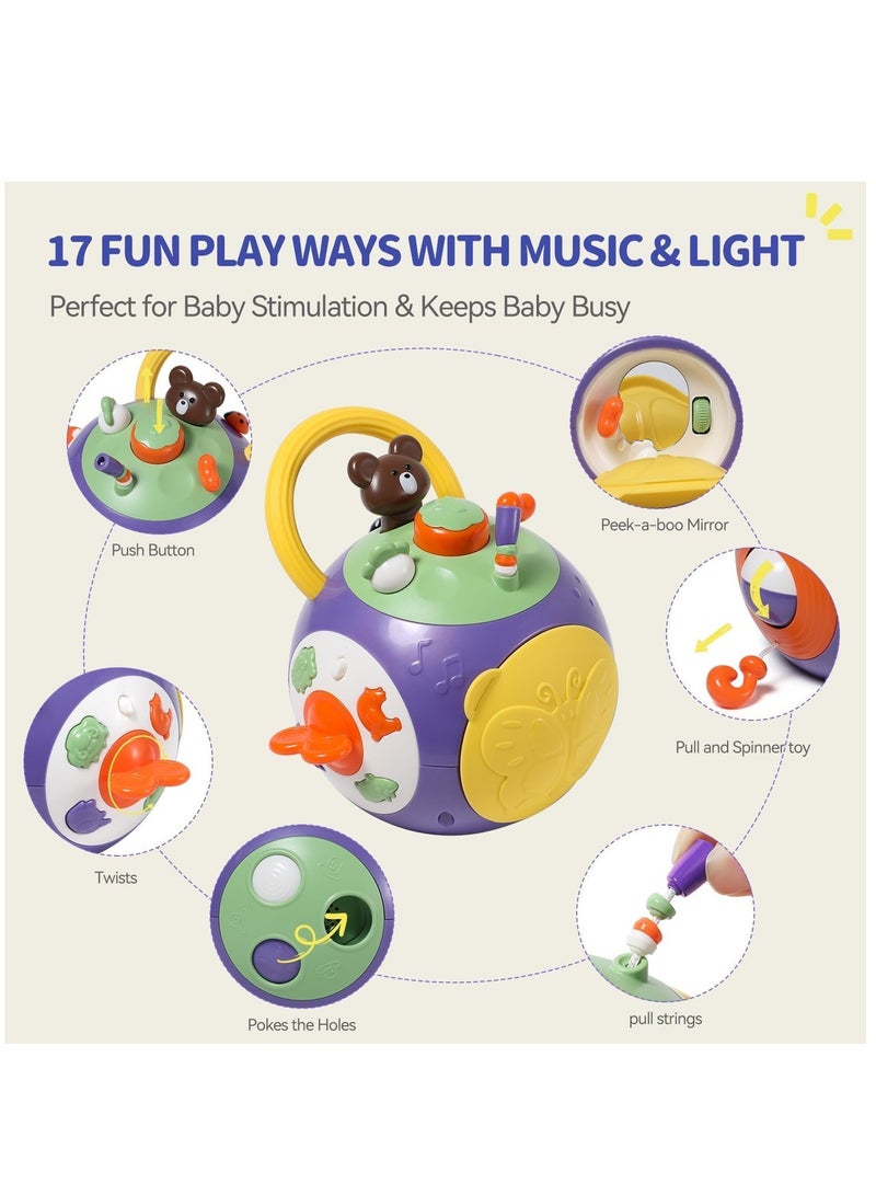 SYOSI Musical Sensory Toys for Toddlers 1-3, Baby Toys Activity Learning Cube Toys for 6 to 12 Months Baby Toys for Boy Girl Birthday Gift Purple - Image 3