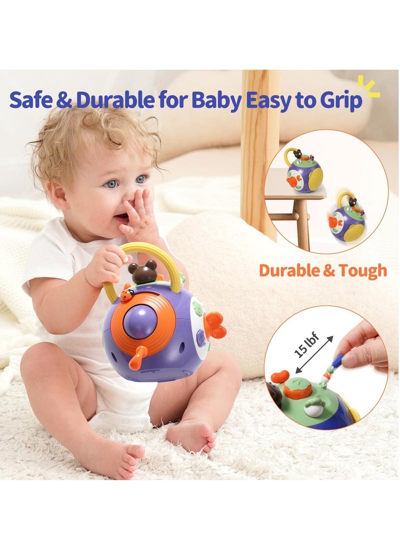SYOSI Musical Sensory Toys for Toddlers 1-3, Baby Toys Activity Learning Cube Toys for 6 to 12 Months Baby Toys for Boy Girl Birthday Gift Purple - Image 4