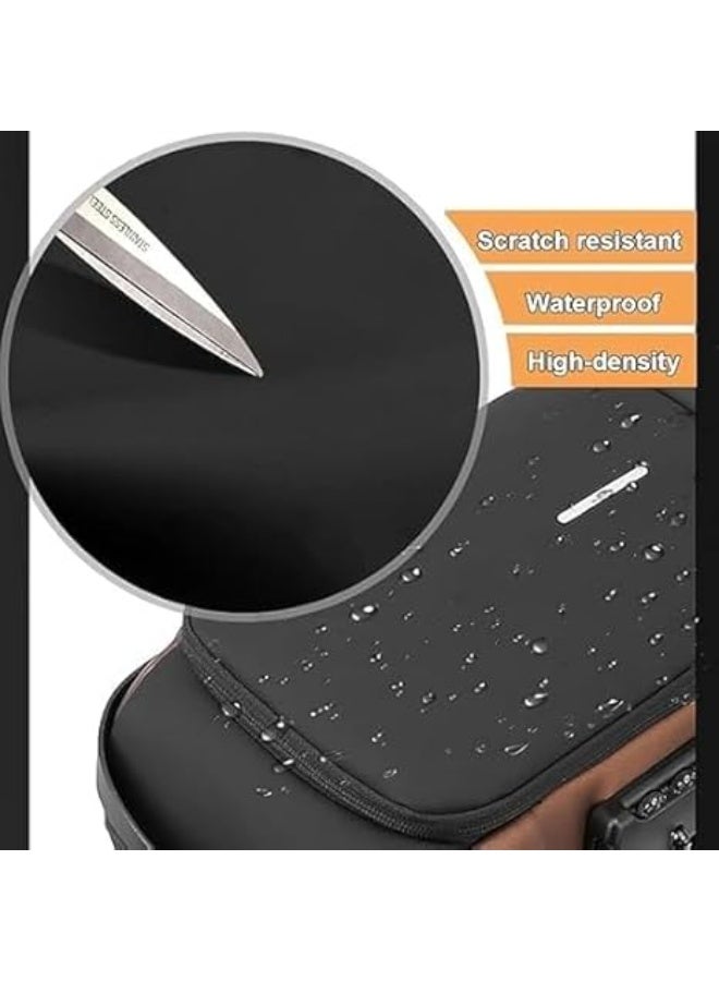 حقيبة ظهر صدرية عملية مزودة بمنفذ شحن USB، تصميم مضاد للسرقة، حقيبة كتف مقاومة للماء، جيوب متعددة، قفل آمن بكلمة مرور، مناسبة للسفر والعمل والاستخدام اليومي، حل تخزين عملي وصغير الحجم. - Image 3