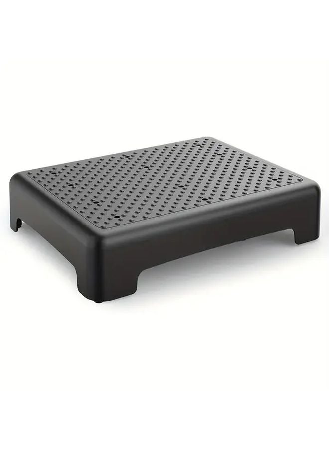 كرسي خطوات غير قابل للانزلاق باللون الرمادي، قابل للطي، سعة 420 رطلاً، خفيف الوزن، للاستخدام الداخلي والخارجي - Image 1