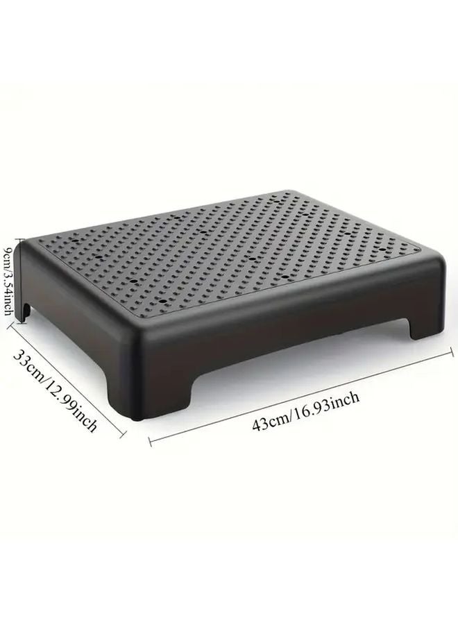 كرسي خطوات غير قابل للانزلاق باللون الرمادي، قابل للطي، سعة 420 رطلاً، خفيف الوزن، للاستخدام الداخلي والخارجي - Image 3