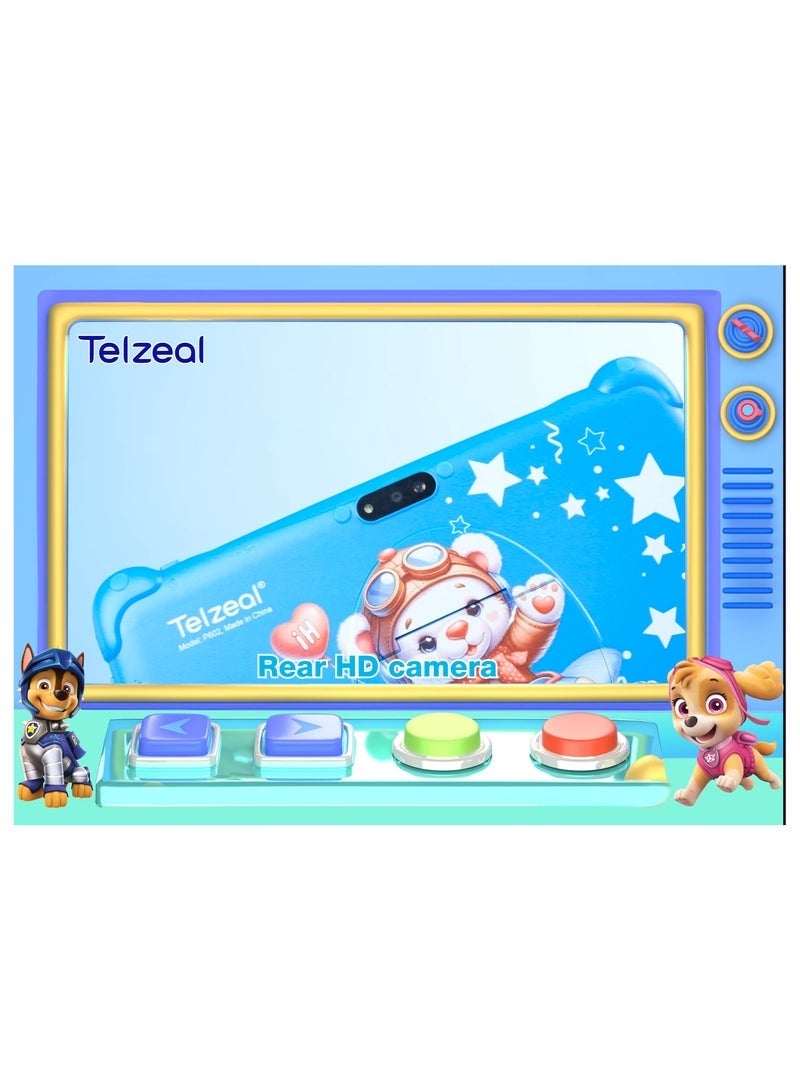 Telzeal P602 7-Inch Kids Tablet with 4GB RAM & 128GB Storage, Android Smart Tab, Dual Camera, 3000mAh Battery, Parental Controls, Educational Games & Entertainment – Blue - Image 4