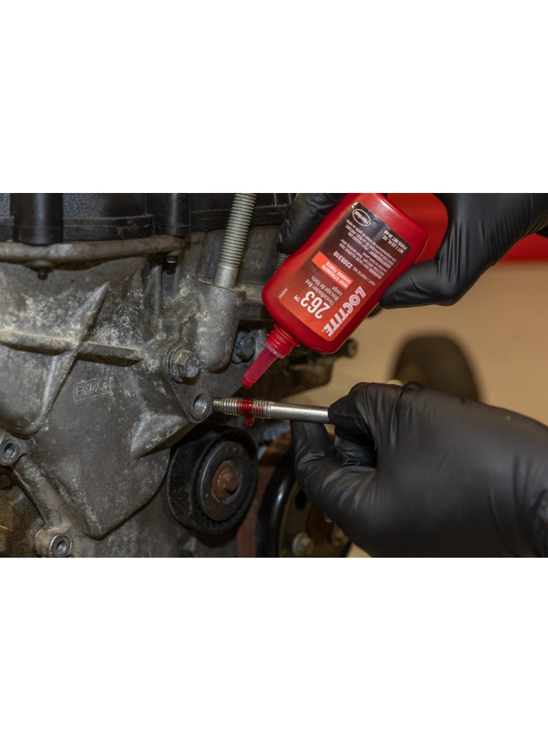 Loctite LOCTITE 263 Threadlocker for Automotive: High-Strength, Oil Tolerant, High-Temperature, Fluorescent, Anaerobic, Heavy Duty Applications | Red, 36 ml. Bottle (PN: 44068-2205310)  - Image 4