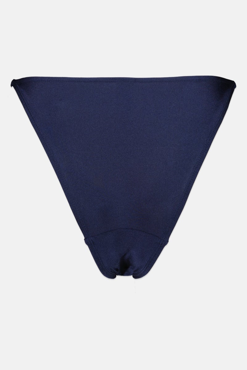 hunkemoller Women Solid Pull On Bikini Bottom, Navy - Image 2