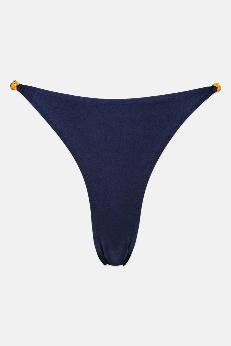 hunkemoller Women Solid Pull On Bikini Bottom, Navy - Image 1
