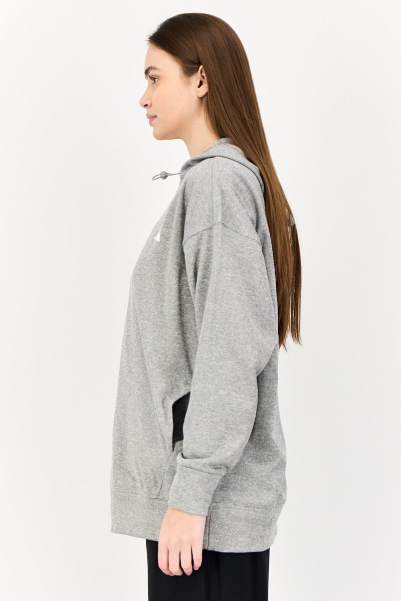 Adidas Women Sportswear Fit Long Sleeve Training Hoodies, Grey  - Image 3