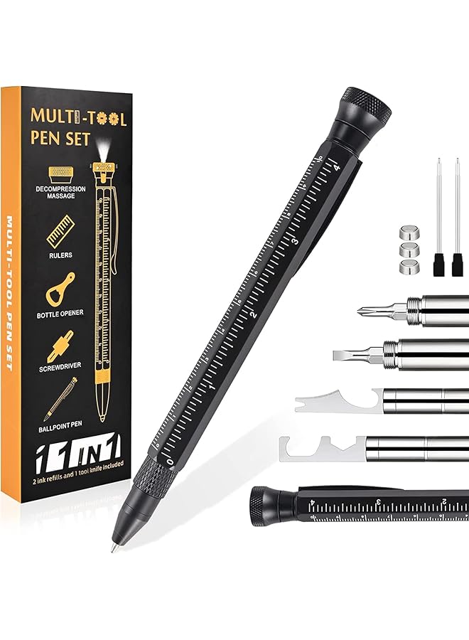 promass Gifts for Men, 11 in 1 Multitool Pen with Stress Relief Accessory, Father Gifts for Dad, Cool Gadgets for Men, Dad Gifts from Daughter, Birthday gifts for Him, Men, Husband, Boyfriend - Image 1