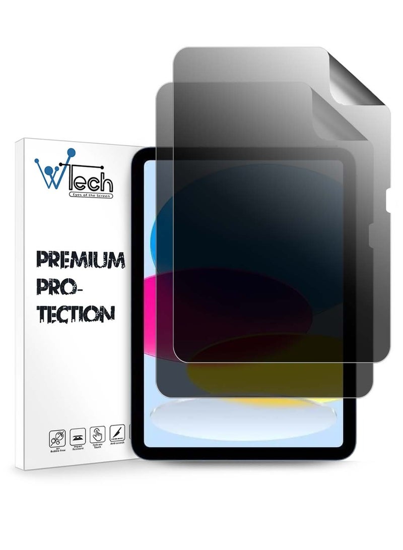 دبليو تيك ابل ايباد 2025 (الجيل 11) A16 10.9 بوصة ويتيك بريميوم بيور هيدروجيل مضاد للتجسس / مضاد للخصوصية واقي شاشة رفيع ومرن 2 عبوة - شفاف - Image 1
