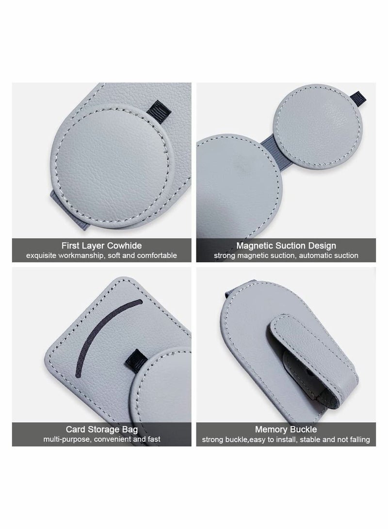 SYOSI Sunglass Holder for Car Visor, Adsorption Sunglasses Holder Clip for Storing Glasses Card Mask, for Car Visor (Grey) - Image 5