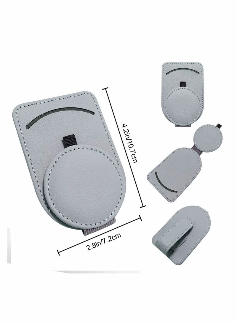 SYOSI Sunglass Holder for Car Visor, Adsorption Sunglasses Holder Clip for Storing Glasses Card Mask, for Car Visor (Grey) - Image 2