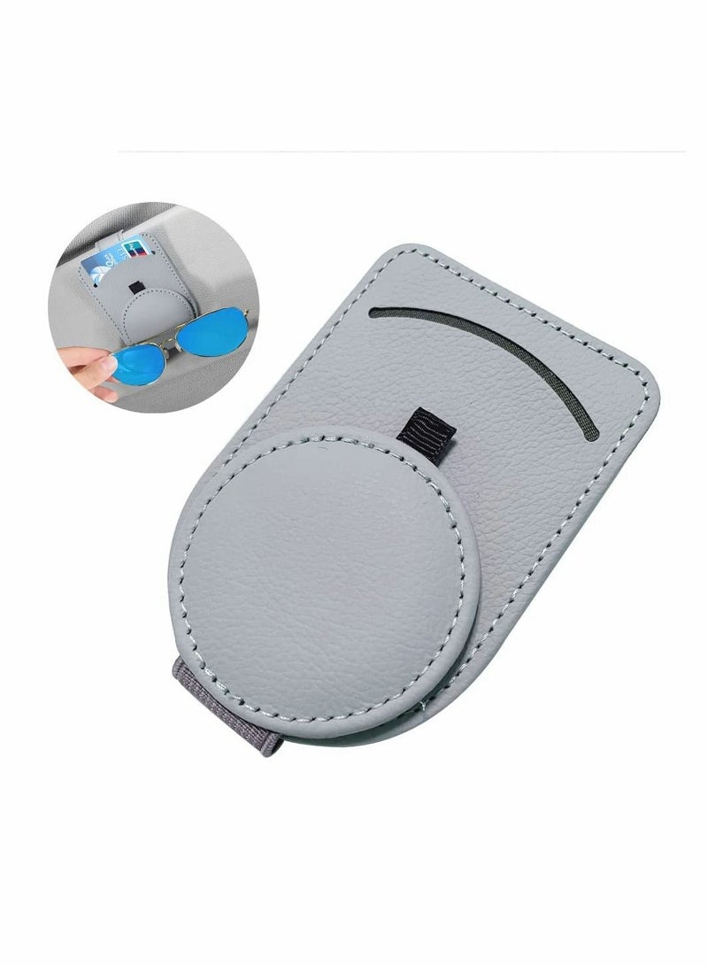 SYOSI Sunglass Holder for Car Visor, Adsorption Sunglasses Holder Clip for Storing Glasses Card Mask, for Car Visor (Grey) - Image 1