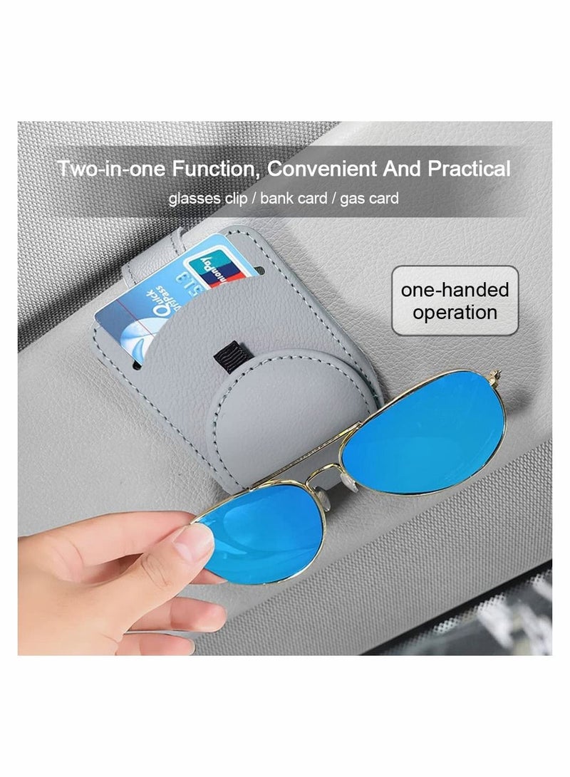 SYOSI Sunglass Holder for Car Visor, Adsorption Sunglasses Holder Clip for Storing Glasses Card Mask, for Car Visor (Grey) - Image 3