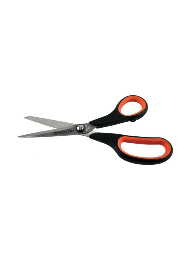 Tactix Stainless Steel Scissor Black and Orange 17.5cm - Image 1