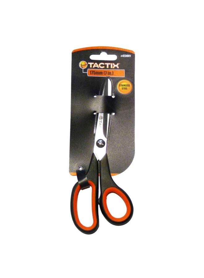 Tactix Stainless Steel Scissor Black and Orange 17.5cm - Image 2