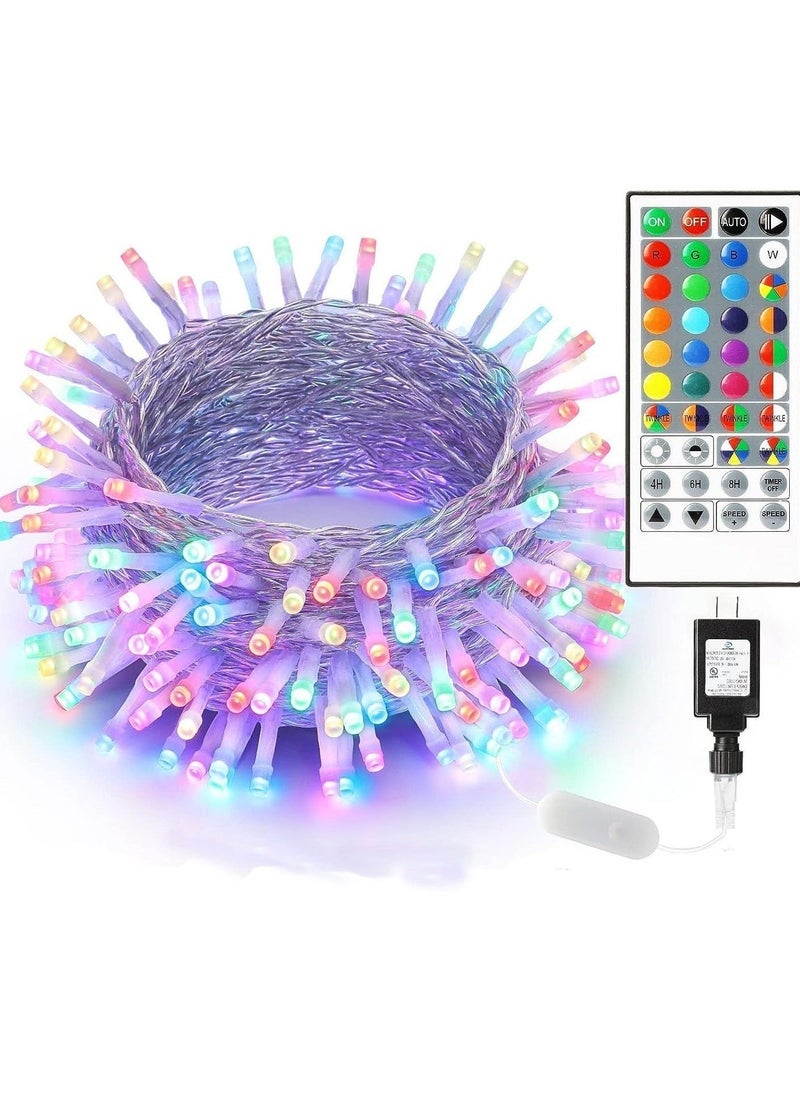 66FT String Lights Outdoor/Indoor, 200 LED Upgraded Super Bright Lights, Waterproof 8 Modes Fairy twinkle Lights for Xmas Tree Party Wedding Garden Backyard Patio Tree(Multicolor)