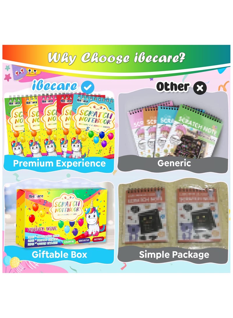 Ibecare-Scratch Book Party Favors For Kids | Return Gifts For Birthday Giveaways | Small Gifts Party Favors | Bulk Mini Toys Goody Bag | Easter & Christmas gifts… (24 Pcs Scratch Book) - Image 3
