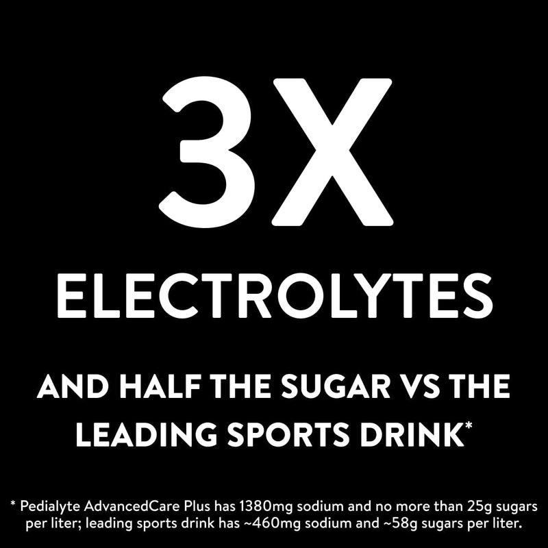 Pedialyte AdvancedCare Plus Electrolyte Powder, Has 33% More Electrolytes and PreActiv Prebiotics, Variety Pack: Berry Frost and Strawberry Freeze, 24 Powder Packets - Image 3