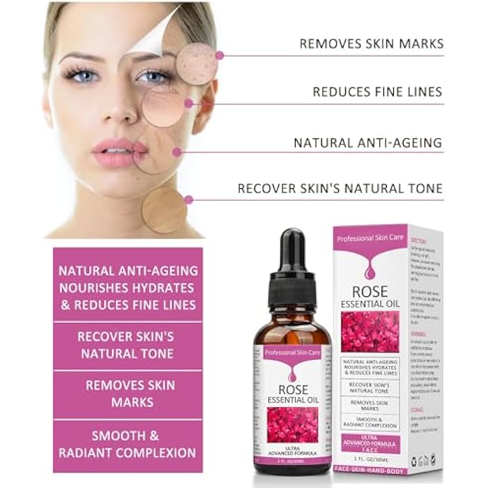 SOLOTREE Rose Essential Oil, Face Moisturizer Oil, Face Essential Oils for Women, Rose Oil for Face, Skin Care, 1 FL.OZ (30ml) - Image 5