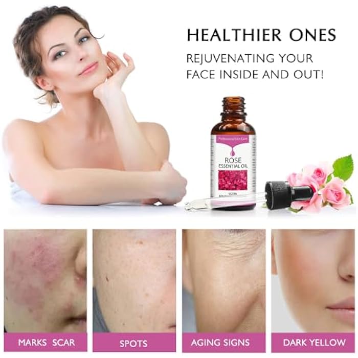 SOLOTREE Rose Essential Oil, Face Moisturizer Oil, Face Essential Oils for Women, Rose Oil for Face, Skin Care, 1 FL.OZ (30ml) - Image 3