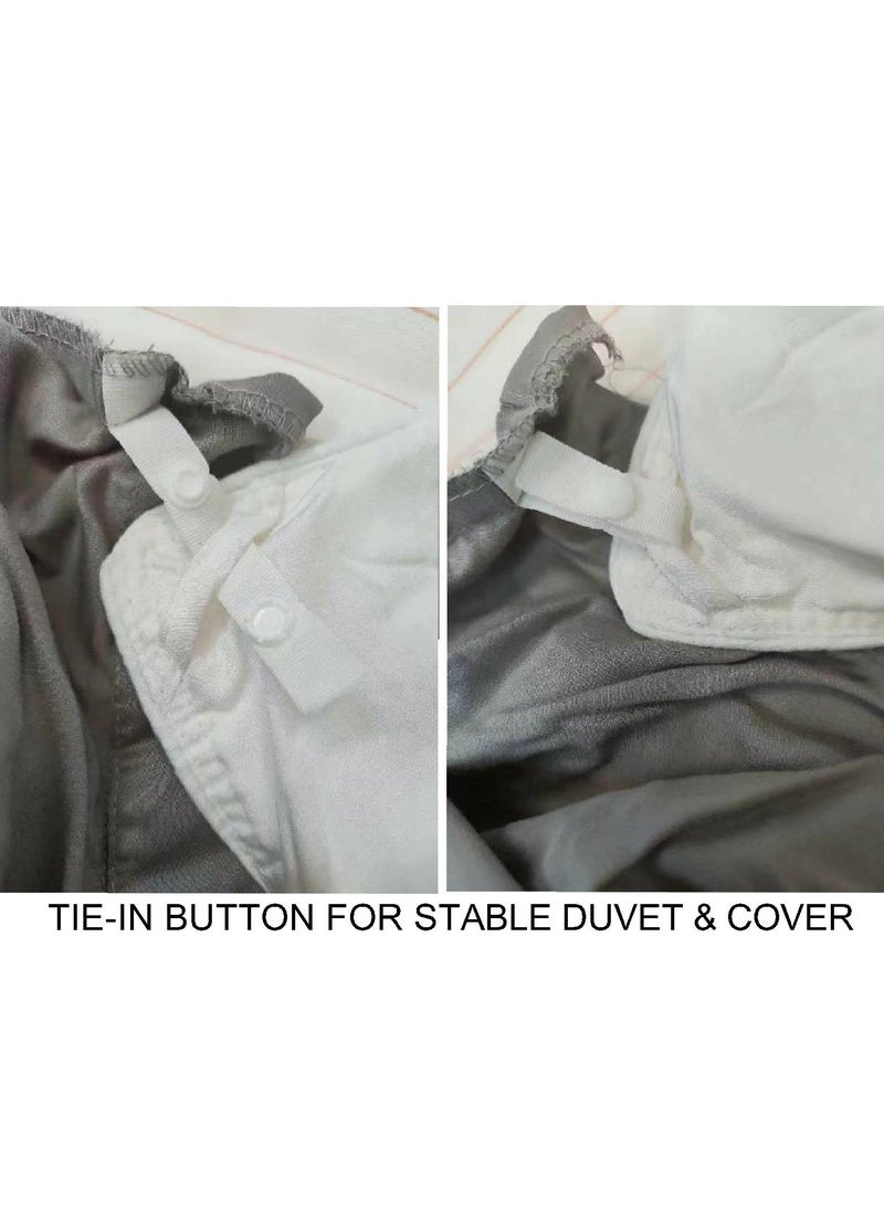 7 STARS HZM Bamboo Duvet Cover Super King Size 260x220 cm With Button Closing and Corner Ties 400TC Cool, Anti-Allergic, Soft and Silky – Sky Blue  - Image 2