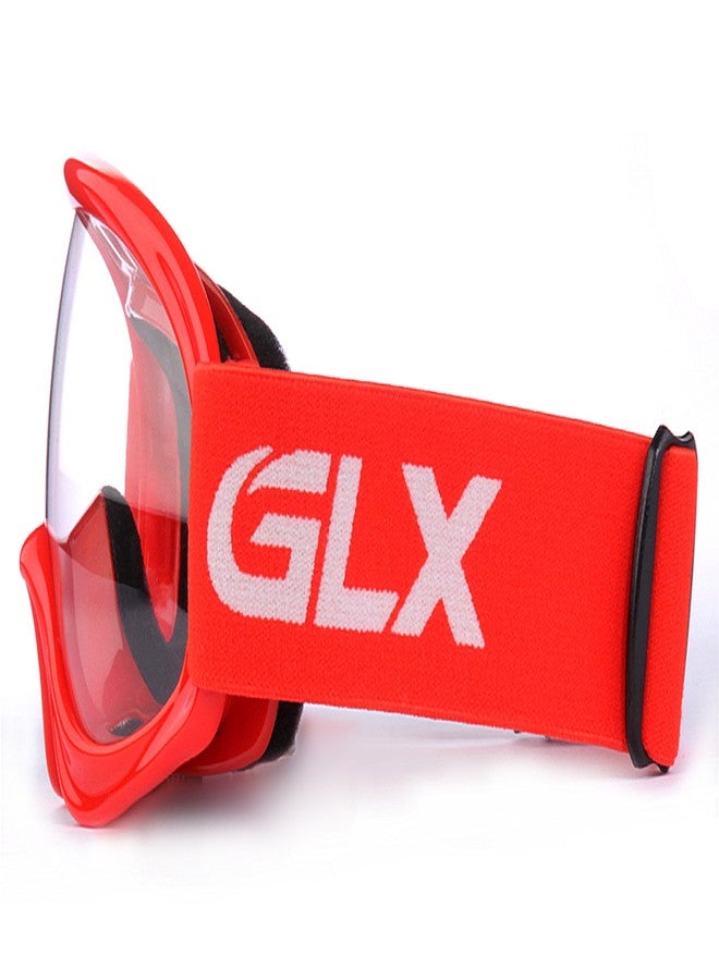 جي أل إكس نظارات GLX YH15 المضادة للضباب والصدمات للأطفال والشباب، مناسبة لرياضة الدراجات الرباعية والدراجات الترابية والدراجات النارية، للأولاد والبنات (أحمر، مقاس واحد) - Image 2