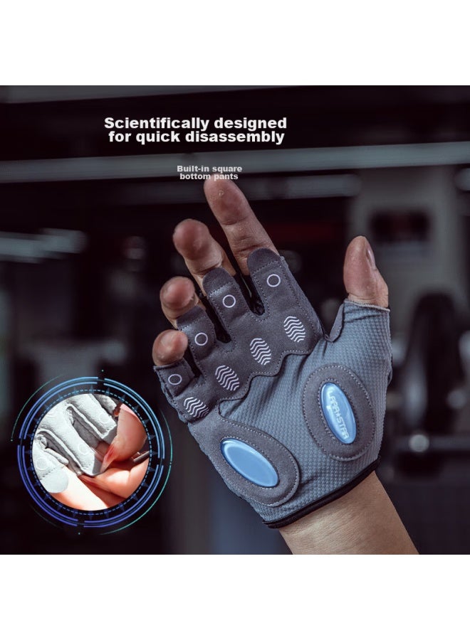LAURASTAR Laura Star Fitness Gloves, Sports Cycling Fingerless Gloves, Training Pull-up Bar, Weightlifting Equipment, Exercise, Non-slip, For Men - Image 2