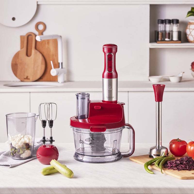 Karaca Mastermaid Prosteel 2000W Kitchen Robot, Red - Image 1