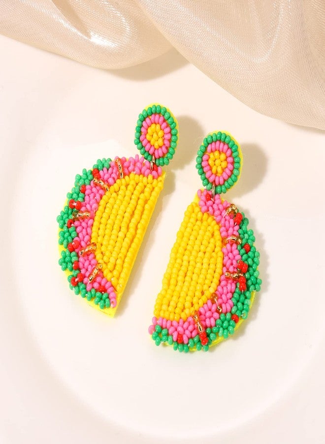 BVGA Cinco De Mayo Beaded Earring Fiesta Earrings for Women Sombrero Dangle Earrings for Women Mexcian Holiday Gift (Taco Tuesday) - Image 5