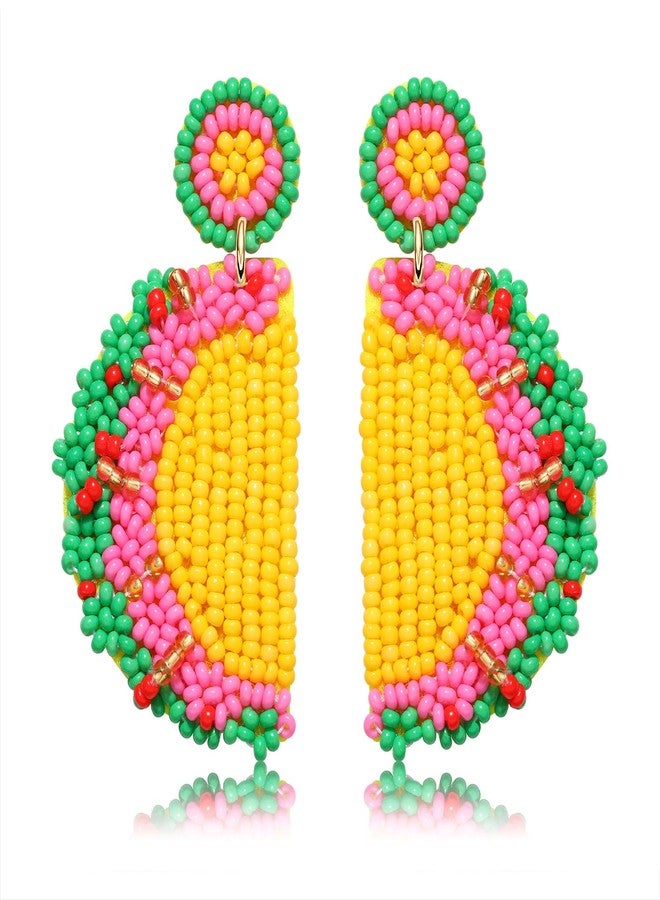 BVGA Cinco De Mayo Beaded Earring Fiesta Earrings for Women Sombrero Dangle Earrings for Women Mexcian Holiday Gift (Taco Tuesday) - Image 1