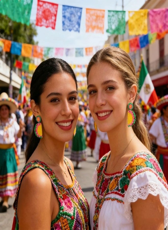 BVGA Cinco De Mayo Beaded Earring Fiesta Earrings for Women Sombrero Dangle Earrings for Women Mexcian Holiday Gift (Taco Tuesday) - Image 4