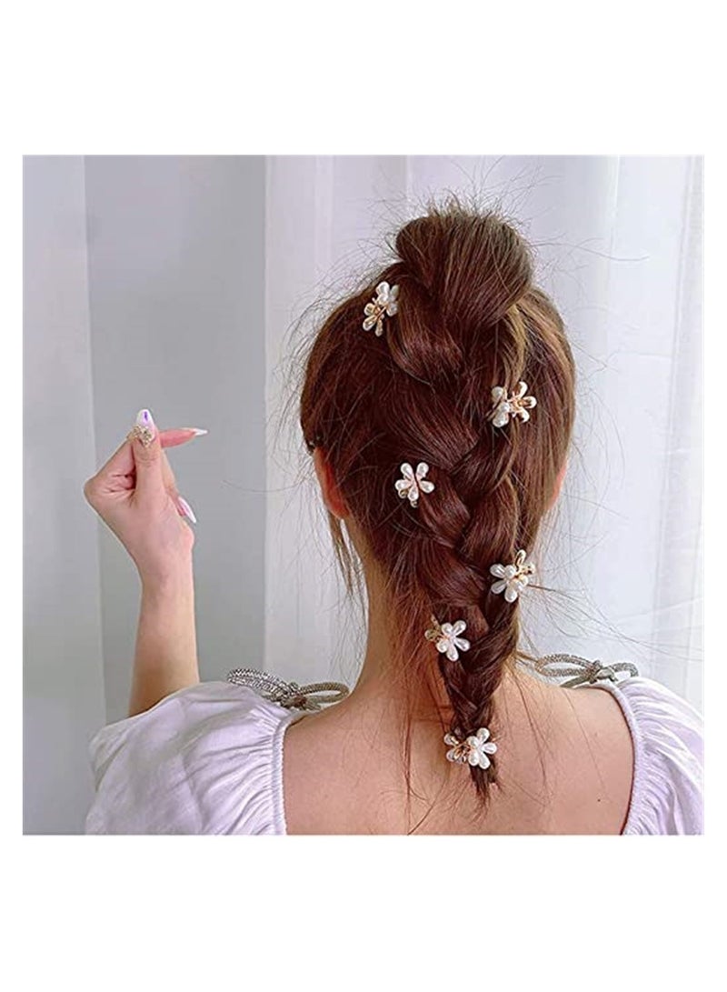 Generic 8 Pieces Small Pearl Hair Claw Clips - Handmade Decorative Hair Accessories for Women & Girls, Perfect for Everyday Use & Special Occasions - Image 4
