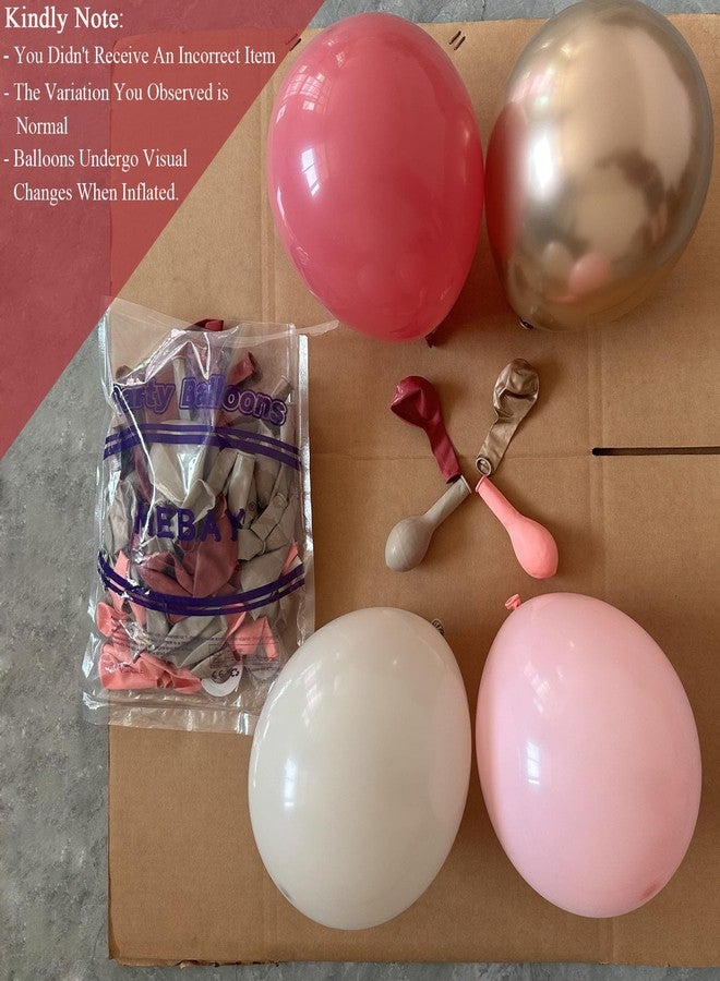 MEBAY Retro Rose Baby Pink Champagne White Sand Balloons Garland Arch Kit, 146Pcs Latex Balloons Different Sizes 18 12 10 5 Inch for Party Decorations, Wedding Backdrop, Birthday, Graduation - Image 3